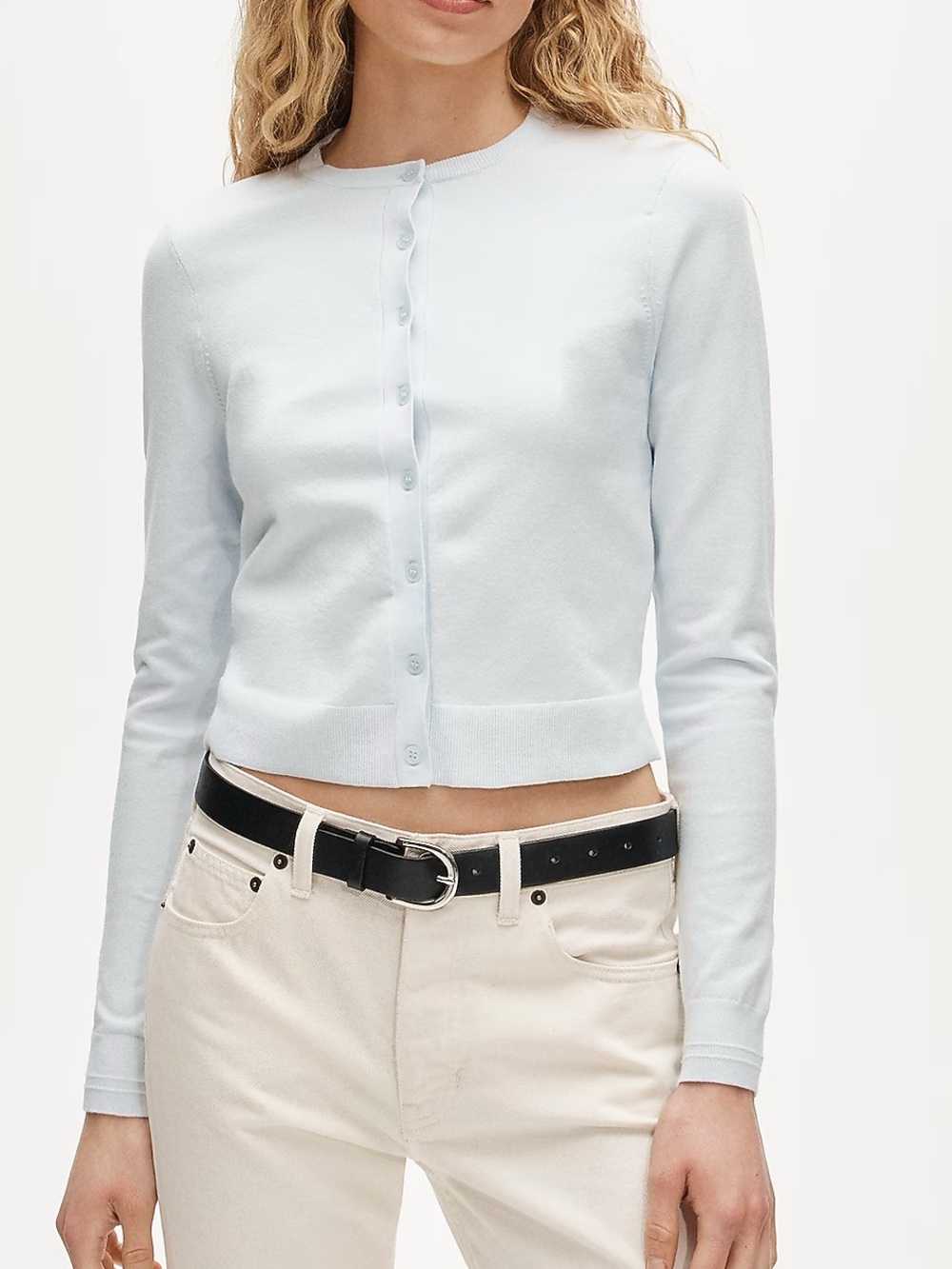 J.Crew Jackie Cardigan Sheer Blue NWT Size Small Cotton Blend Sweater